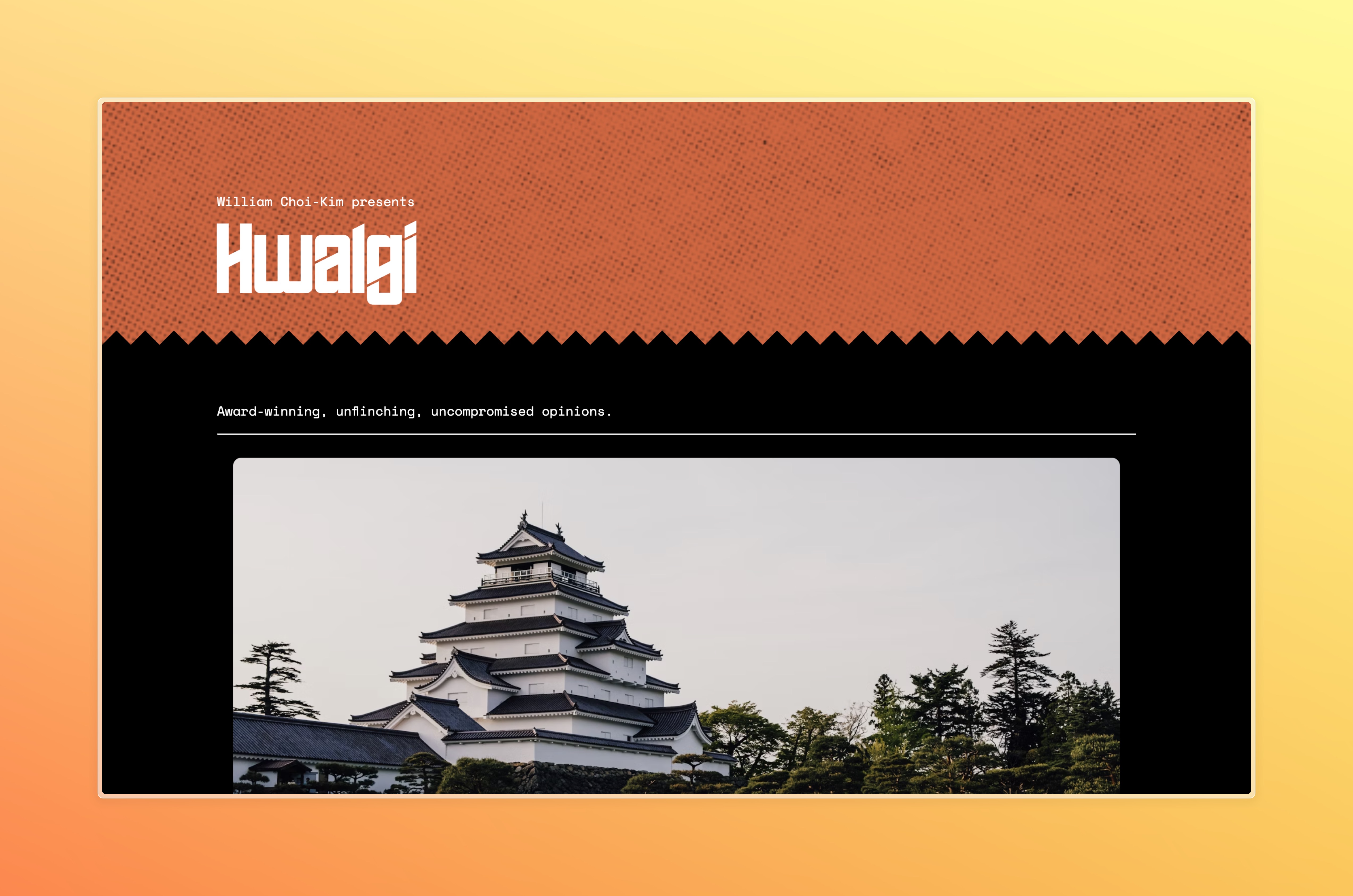 screenshot of a blog